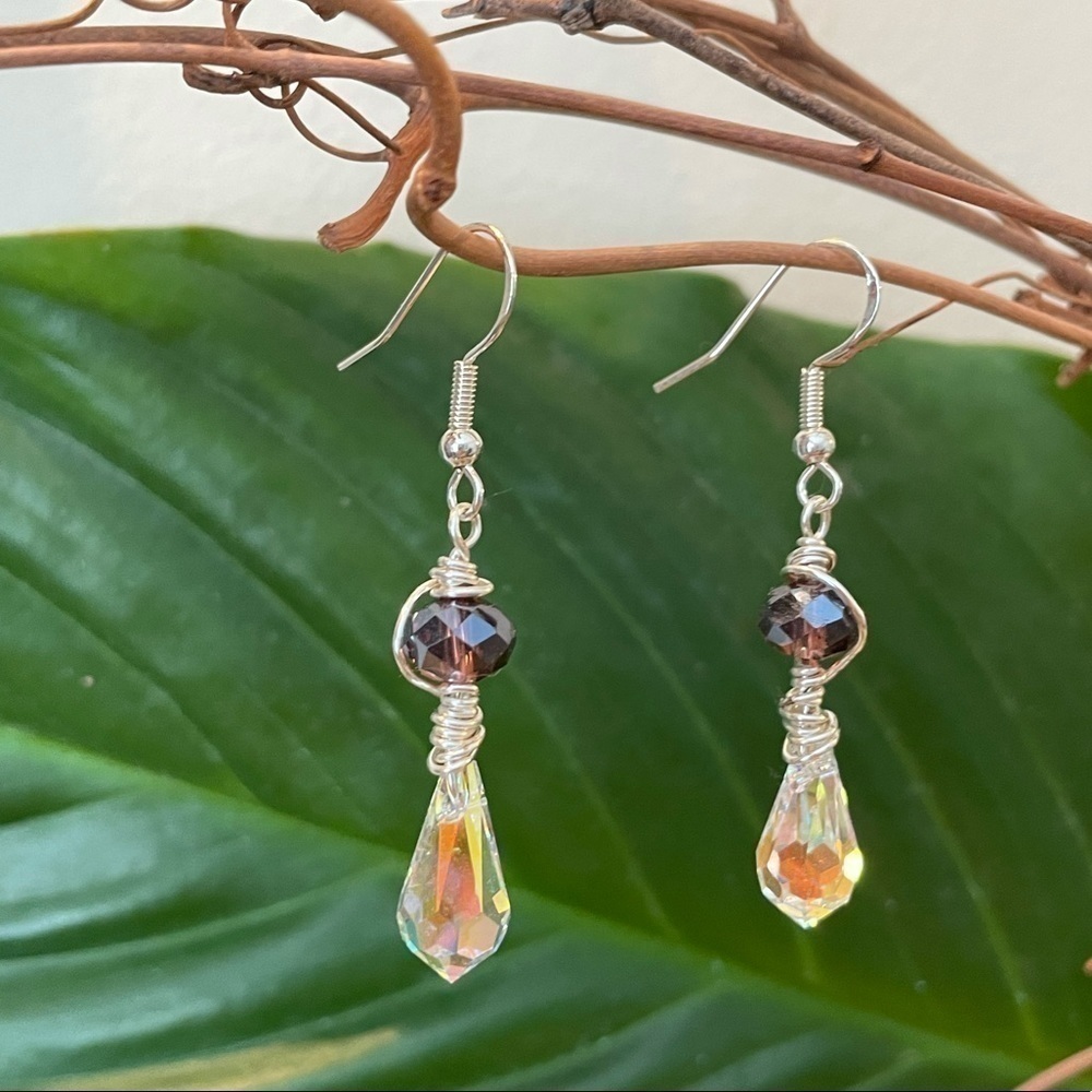 𝅺SWAROVSKI Sterling Silver Earrings Genuine Handcrafted - Picture 5 of 11